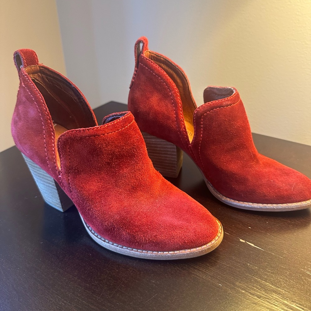 Jeffrey Campbell Red Suede Heeled Boots